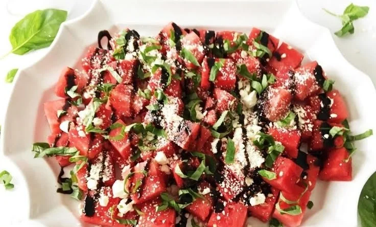 Watermelon Basil Feta Salad